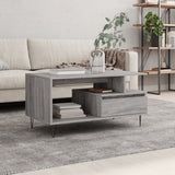 Vidaxl salontafel 90x49x45 cm bewerkt hout grijs sonoma