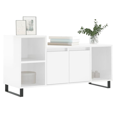 Vidaxl tv-meubel 100x35x55 cm bewerkt hout hoogglans wit