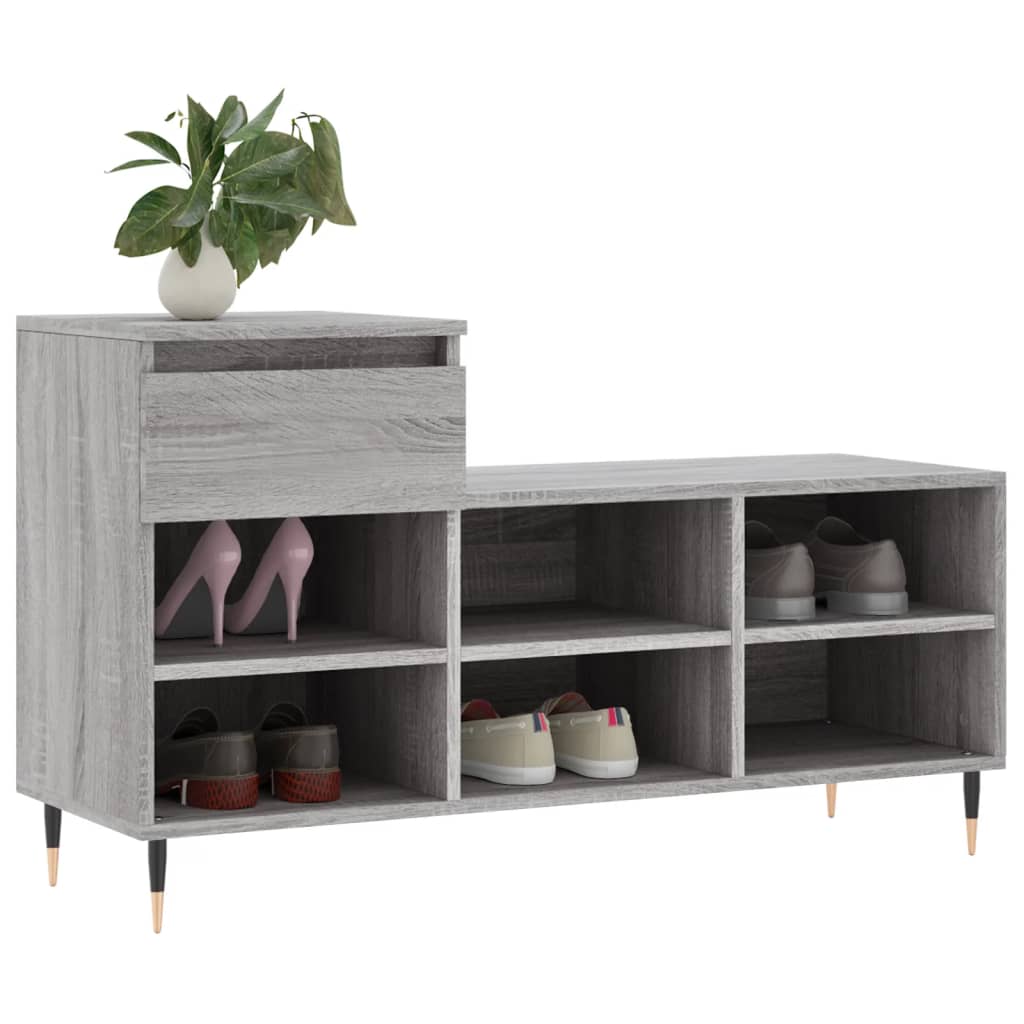 Vidaxl Cabinet da scarpe 102x36x60 cm Properpata Sonoma Grey