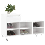 Armoire à chaussures Vidaxl 102x36x60 cm en bois de bois haut blanc