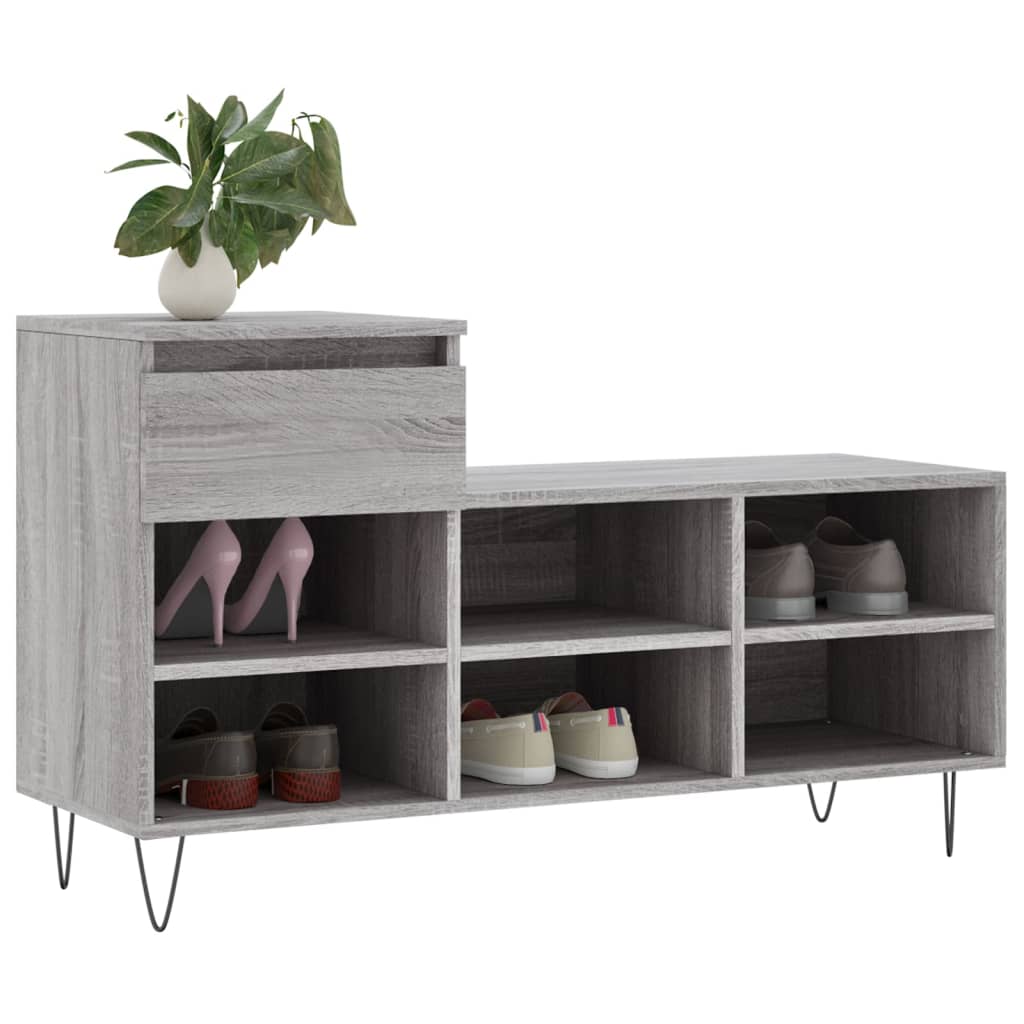 Vidaxl Shoe cabinet 102x36x60 cm Properted Wood Sonoma Gray