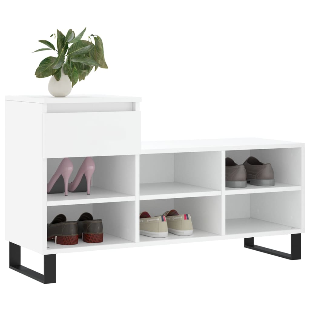 Vidaxl Cabinet da scarpe 102x36x60 cm Bianco in legno