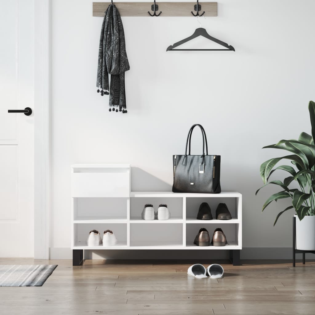 Vidaxl Cabinet da scarpe 102x36x60 cm Bianco in legno