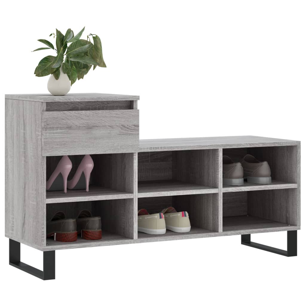 VIDAXL -Schuhschrank 102x36x60 cm propertiertes Holz Sonoma Grey