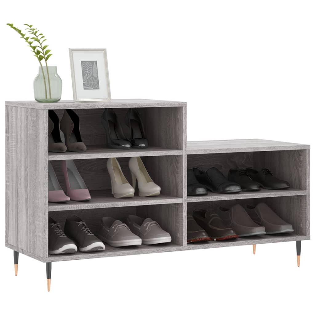 VIDAXL -Schuhschrank 102x36x60 cm propertiertes Holz Sonoma Grey