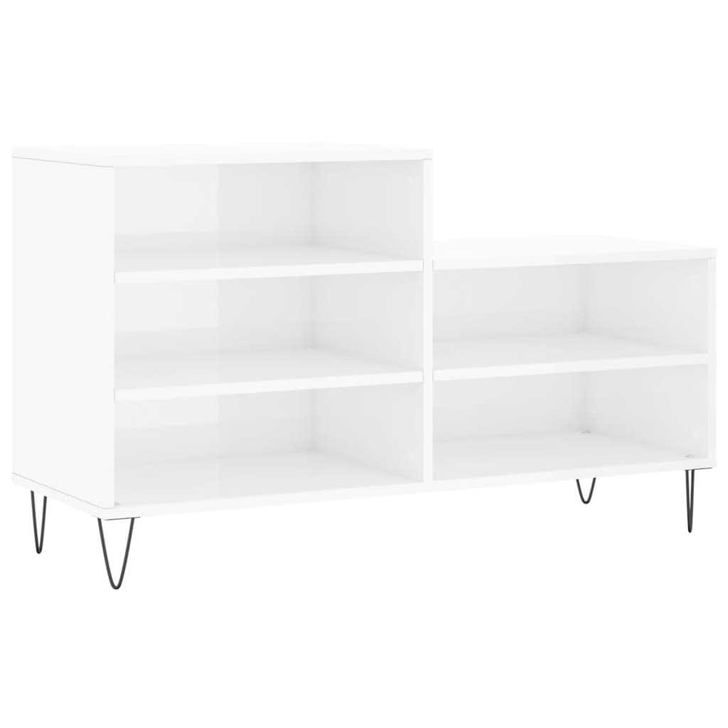 VidaXL Shoe cabinet 102x36x60 cm Processed Wood High Gloss White