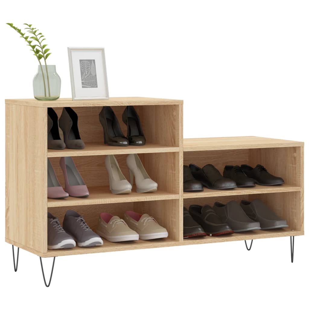 VIDAXL -Schuhschrank 102x36x60 cm propertiertes Holz Sonoma Eiche gefärbt