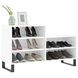 Vidaxl Cabinet da scarpe 102x36x60 cm Bianco lucido in legno trasformato