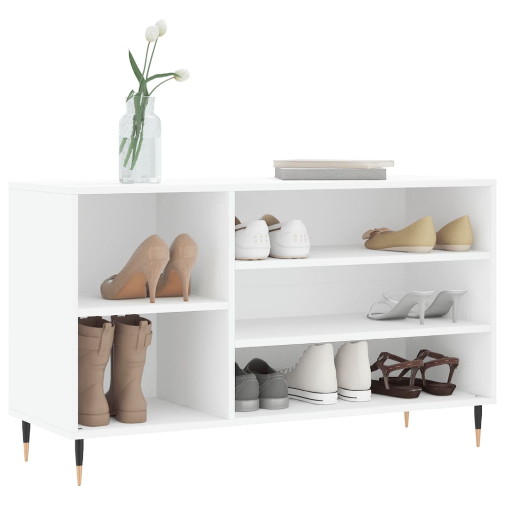 Gabinete de zapatos Vidaxl 102x36x60 cm de madera propiedad de blanco