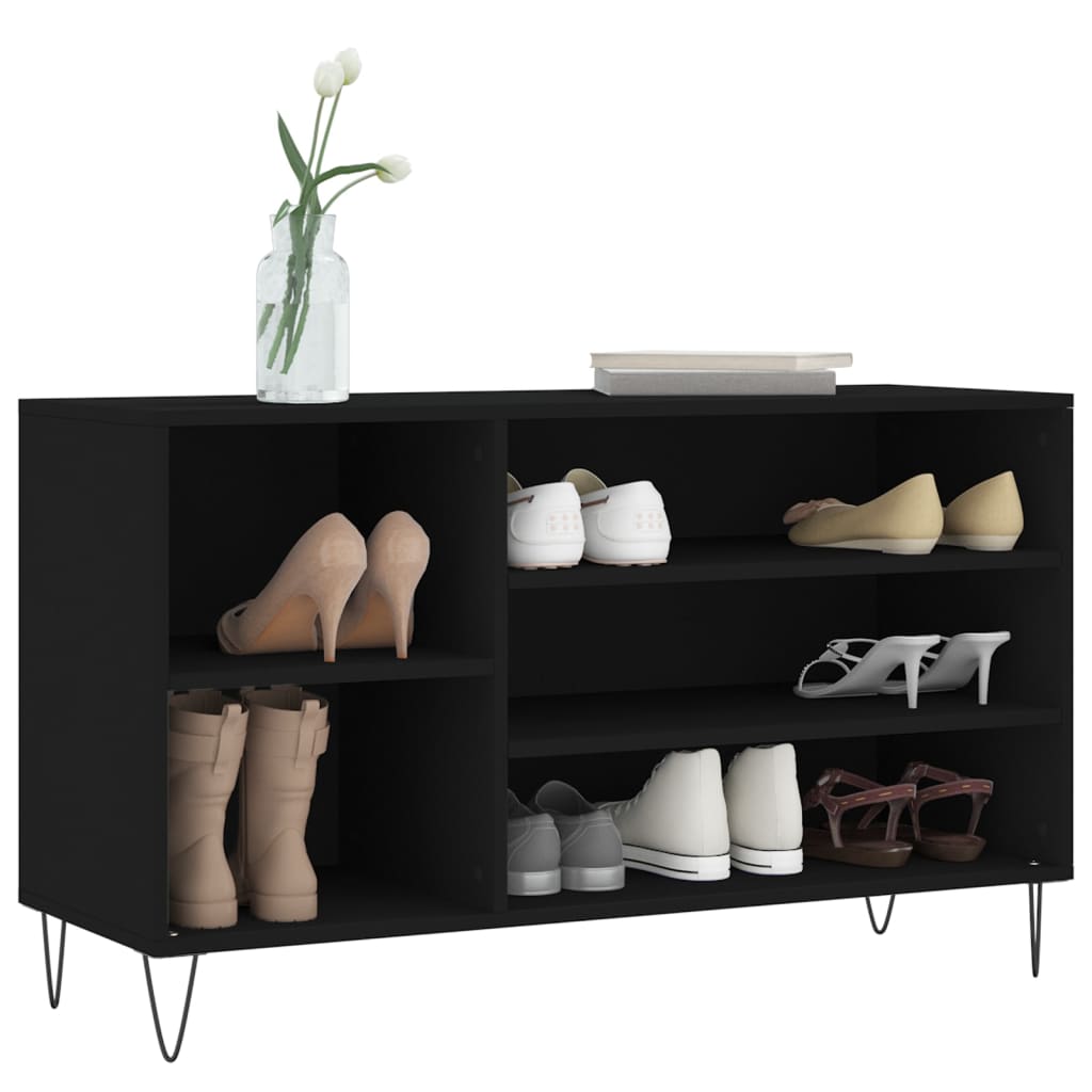 Vidaxl Shoe Cabinet 102x36x60 cm Property Wood Black