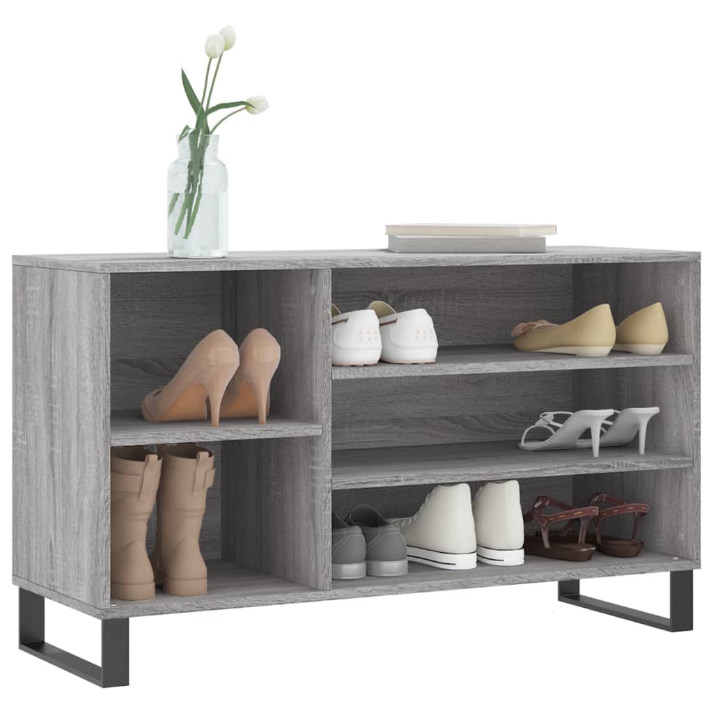 VIDAXL -Schuhschrank 102x36x60 cm propertiertes Holz Sonoma Grey