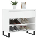 Armoire à chaussures Vidaxl 70x36x60 cm en bois de bois haute brillant blanc