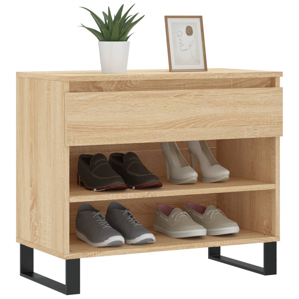 Vidaxl Schuhschrank 70x36x60 cm propertiertes Holz Sonoma Eiche gefärbt