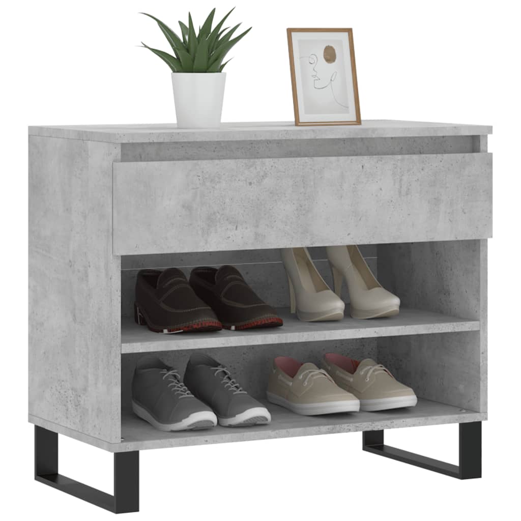 VidaXL Shoe cabinet 70x36x60 cm Processed wood Betongrijs