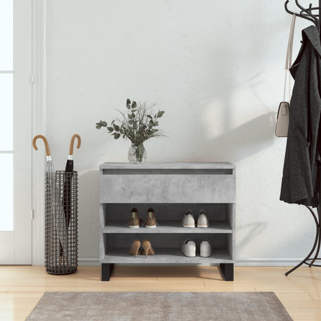 VidaXL Shoe cabinet 70x36x60 cm Processed wood Betongrijs