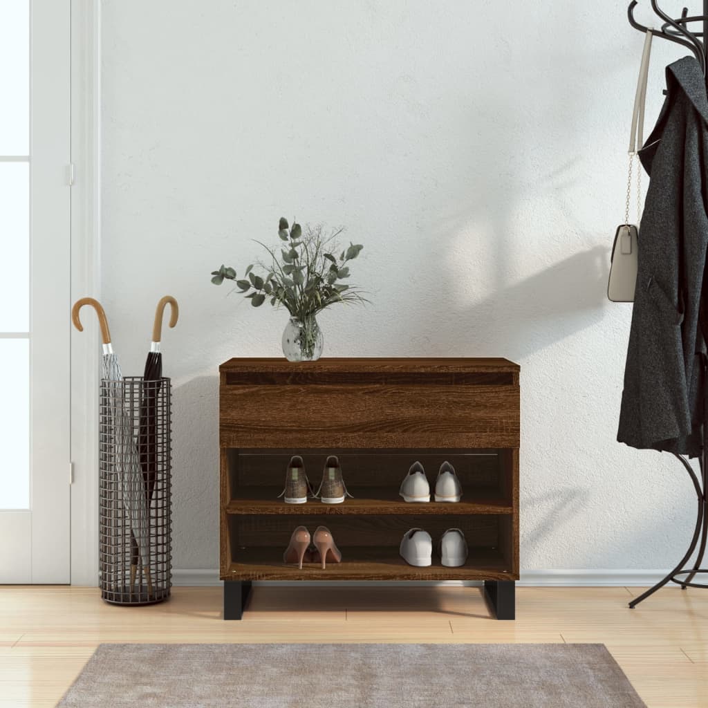 Armoire à chaussures Vidaxl 70x36x60 cm Couleur de chêne marron en bois transformé