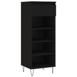 Gabinete de zapatos Vidaxl 40x36x105 cm de madera propiedad de negro