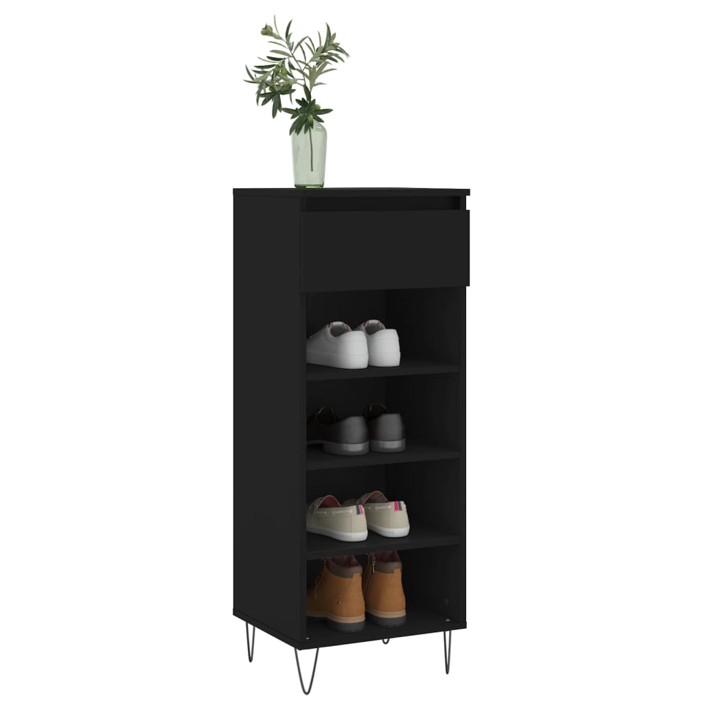 VidaXL Shoe cabinet 40x36x105 cm Properted Wood Black