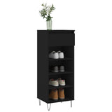 Gabinete de zapatos Vidaxl 40x36x105 cm de madera propiedad de negro