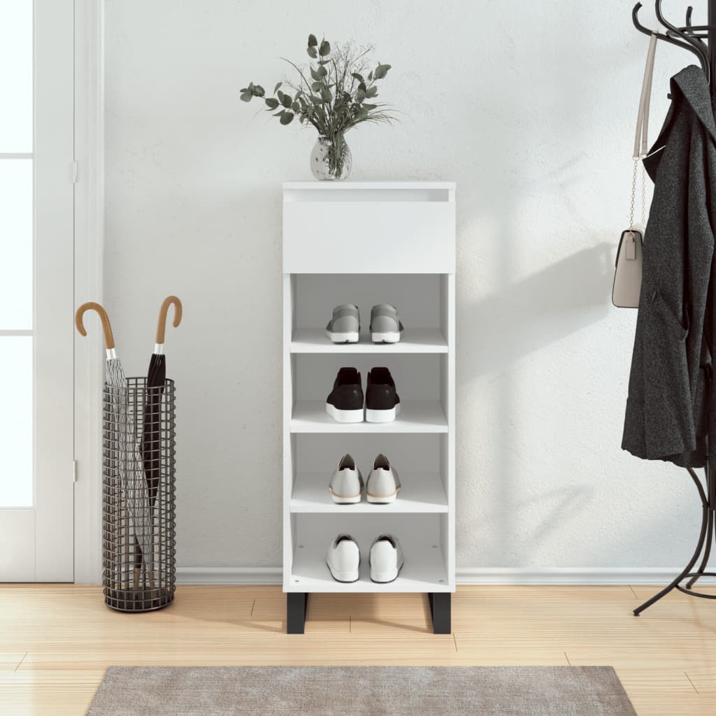 Vidaxl Shoe Cabinet 40x36x105 cm forarbejdet træhvide