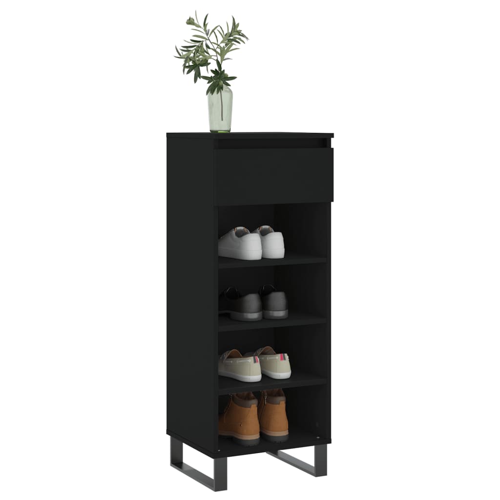 VidaXL Shoe cabinet 40x36x105 cm Properted Wood Black