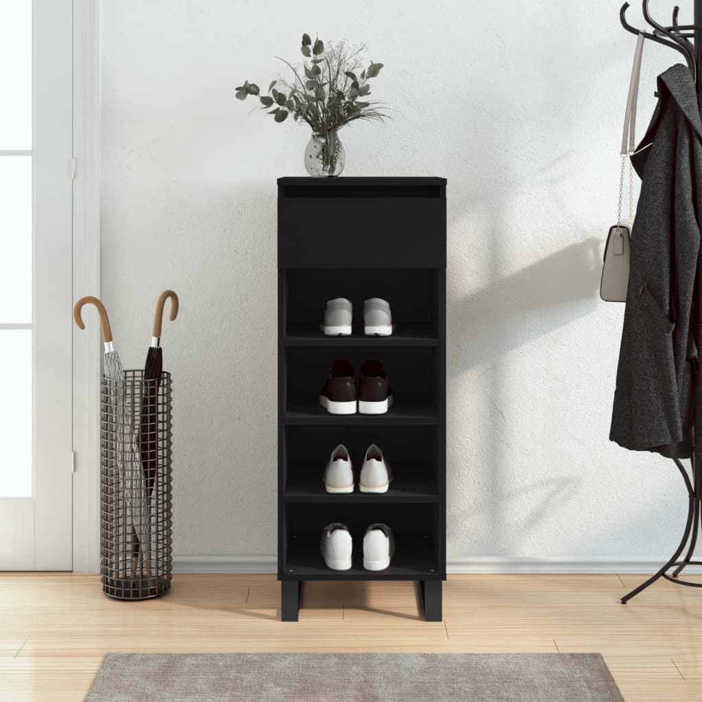 VidaXL Shoe cabinet 40x36x105 cm Properted Wood Black