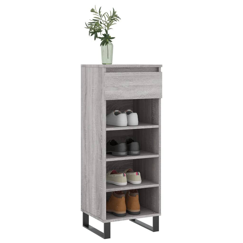 Gabinete de zapatos Vidaxl 40x36x105 cm de madera propiedad Grey Sonoma