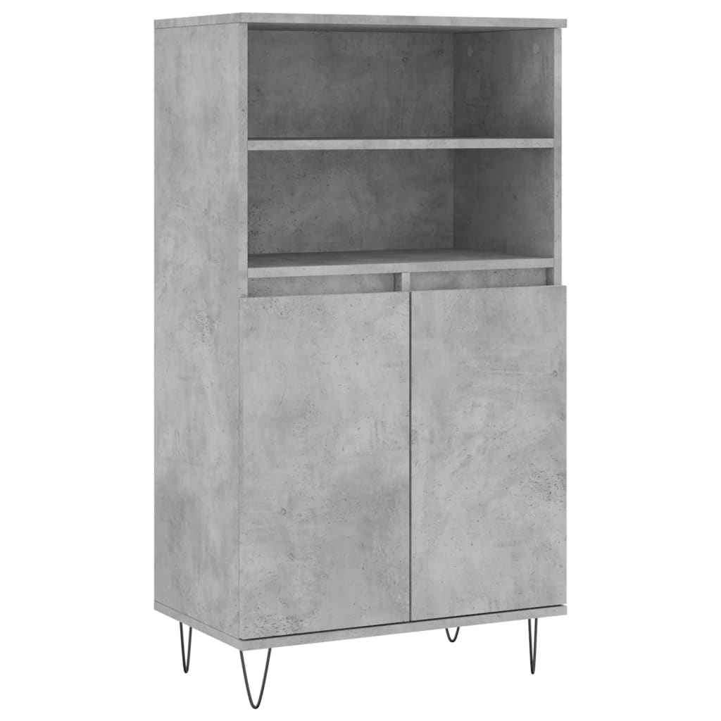 Vidaxl hoge kast 60x36x110 cm bewerkt hout betongrijs