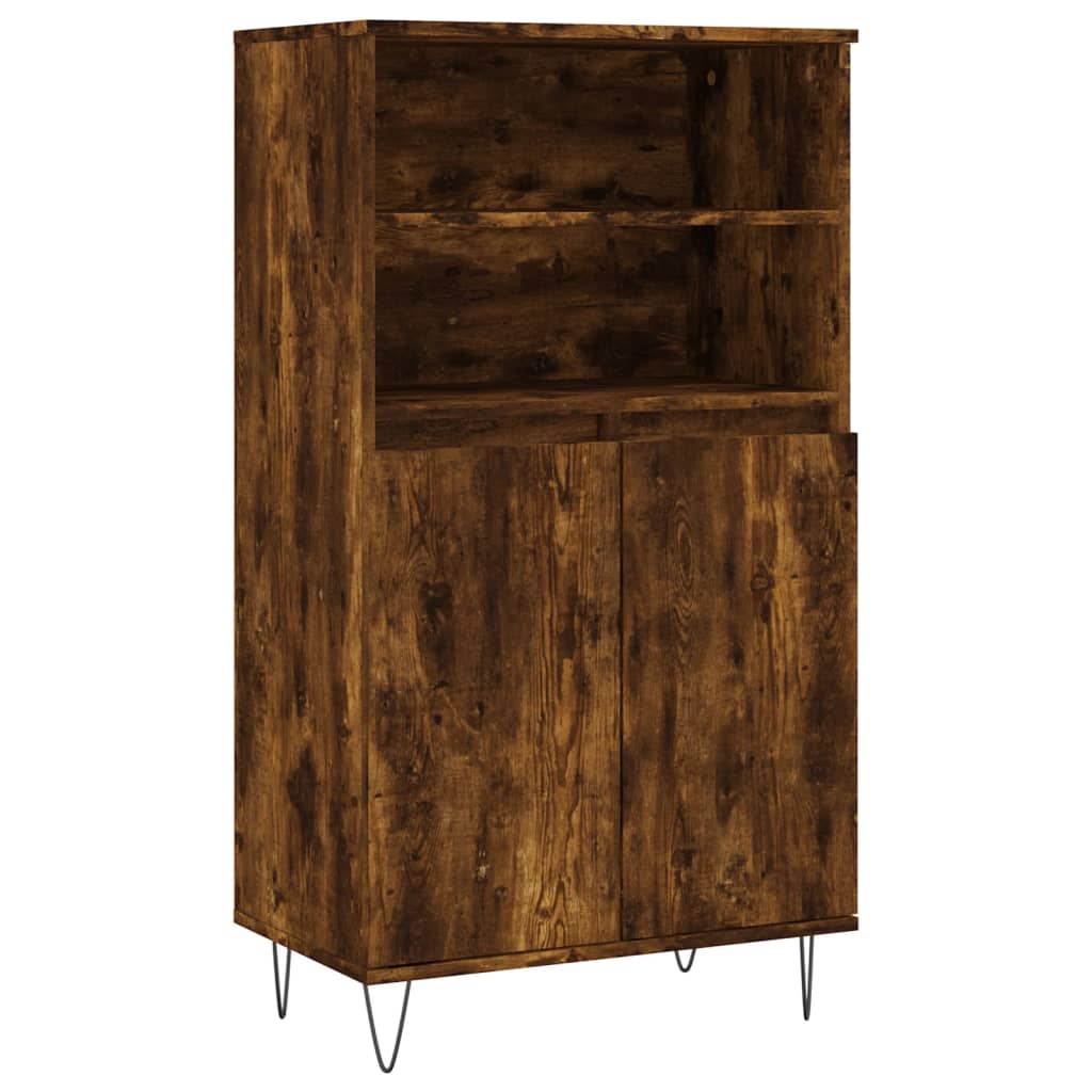 Vidaxl hoge kast 60x36x110 cm bewerkt hout gerookt eikenkleurig