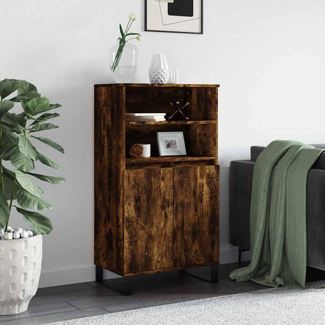 Vidaxl hoge kast 60x36x110 cm bewerkt hout gerookt eikenkleurig