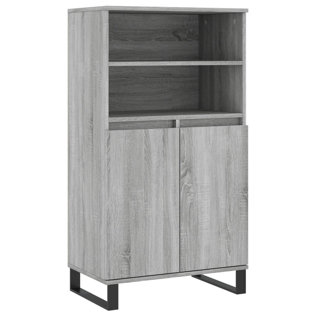 Vidaxl hoge kast 60x36x110 cm bewerkt hout grijs sonoma eikenkleurig