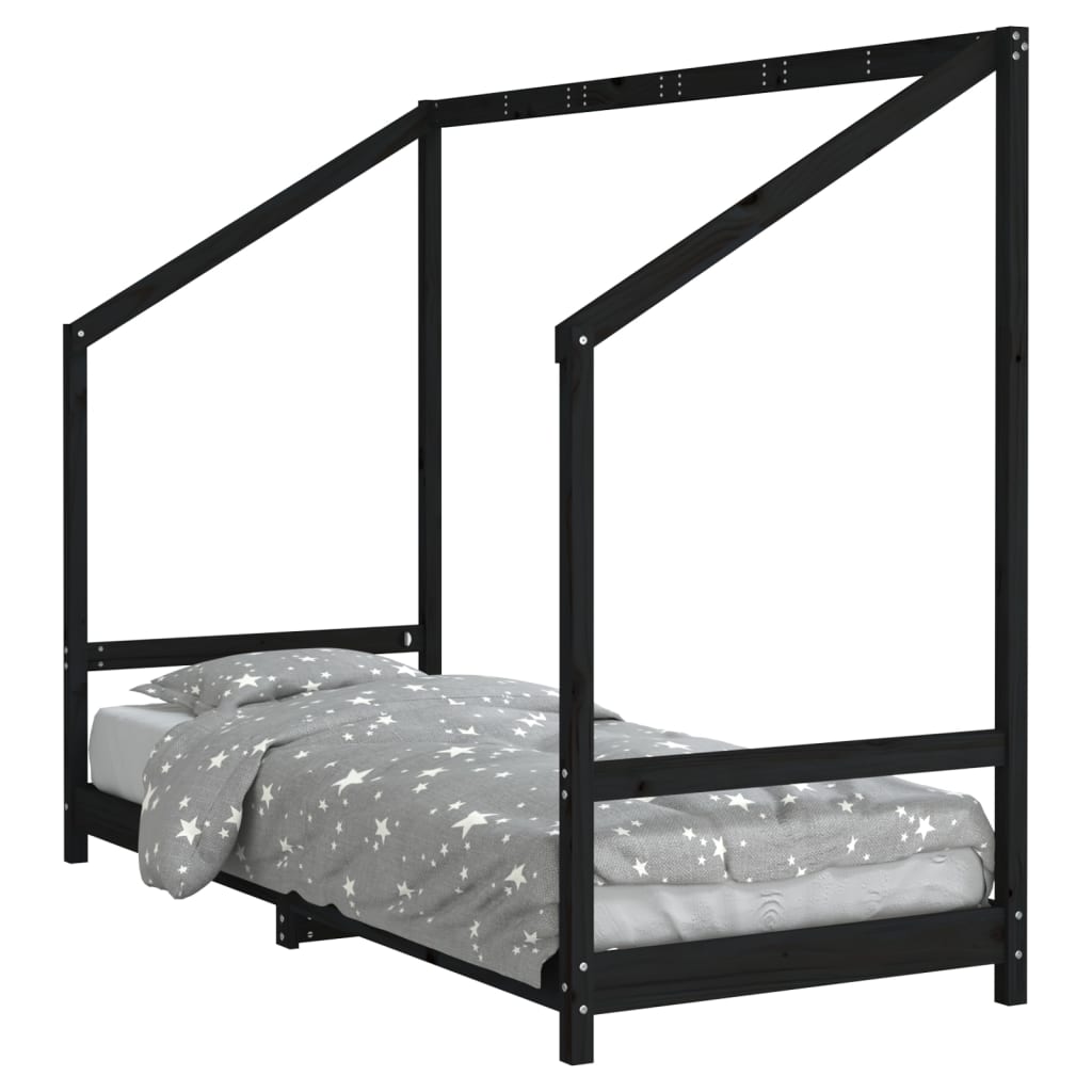 Vidaxl kinderbedframe 80x200 cm massief grenenhout zwart