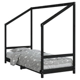 Vidaxl kinderbedframe 80x200 cm massief grenenhout zwart