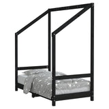 Vidaxl kinderbedframe 70x140 cm massief grenenhout zwart