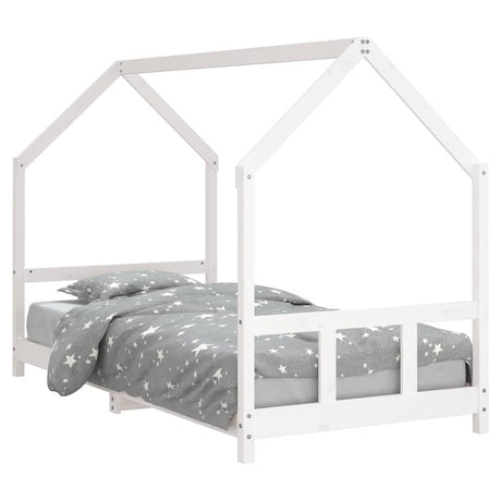 Vidaxl kinderbedframe 90x200 cm massief grenenhout wit