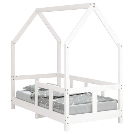 Vidaxl kinderbedframe 70x140 cm massief grenenhout wit