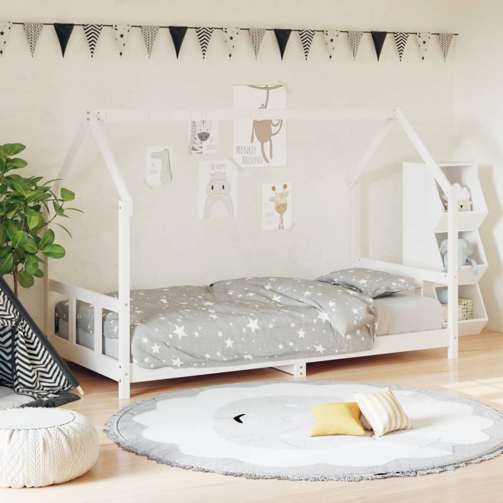 Vidaxl kinderbedframe 90x190 cm massief grenenhout wit