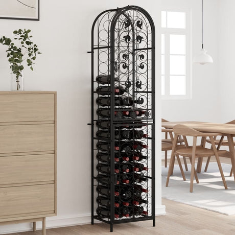 Vidaxl wijnrek voor 73 flessen 45x36x200 cm smeedijzer zwart