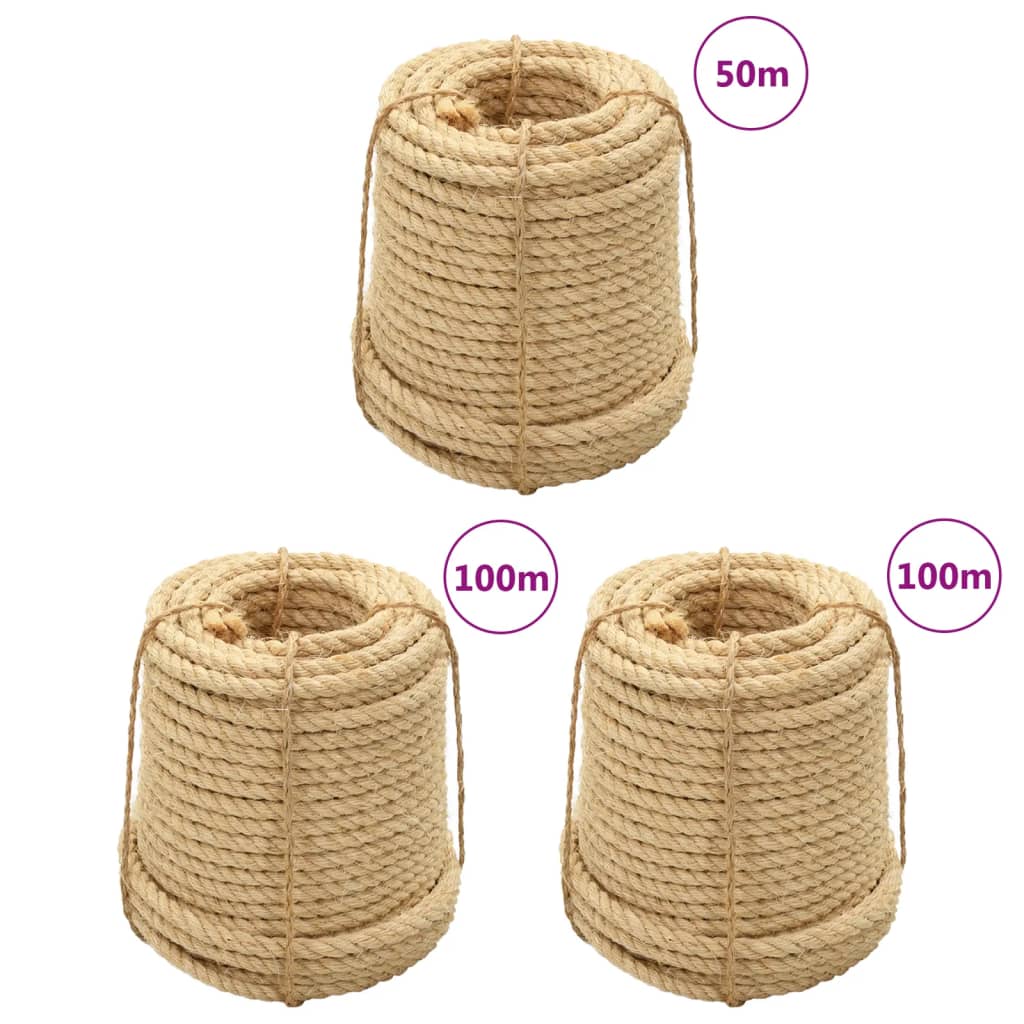 Vidaxl Rope 3 st 14 mm sisal