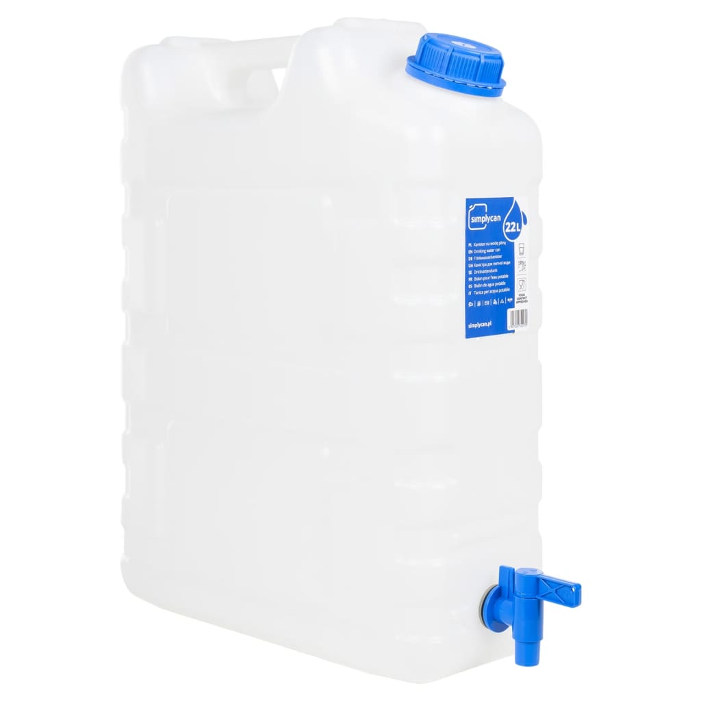 Vidaxl Tank Water avec robinet 20 L Plastique transparent