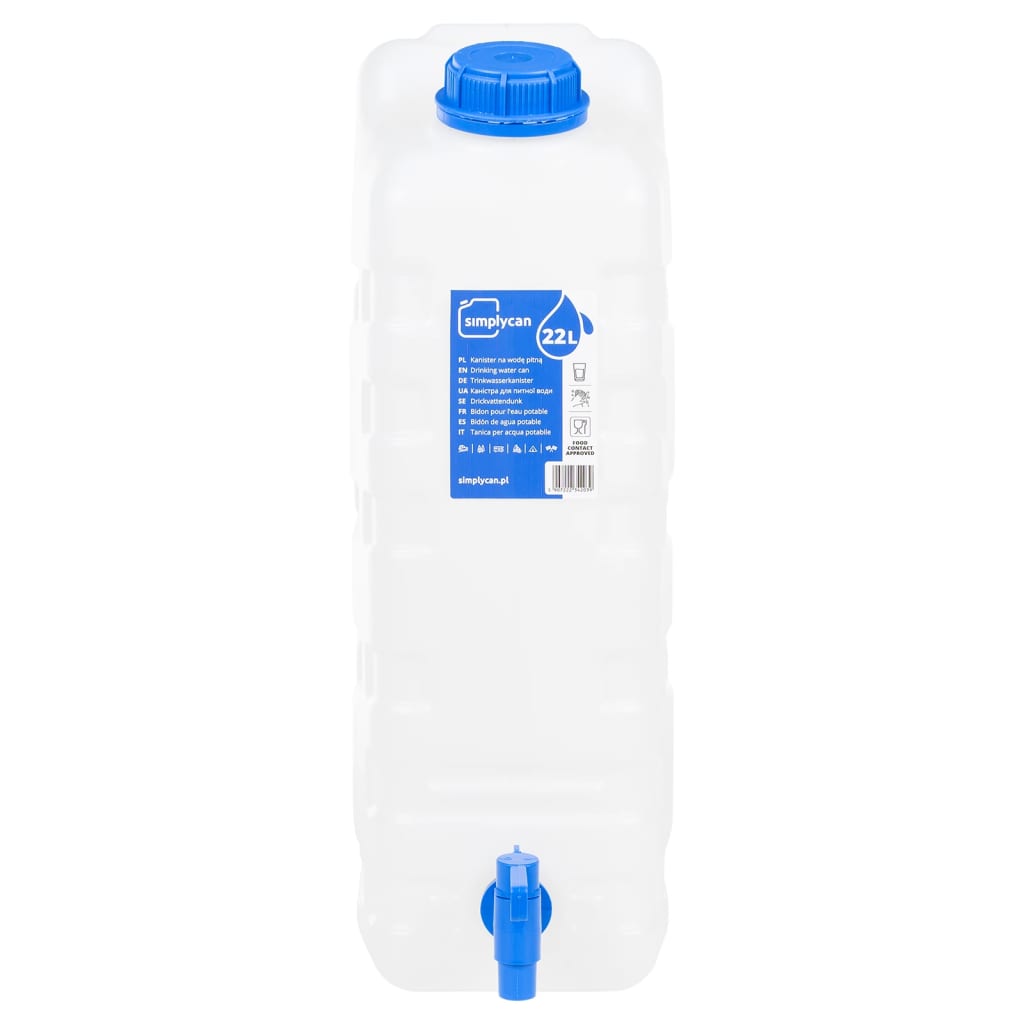 Vidaxl Tank Water avec robinet 20 L Plastique transparent