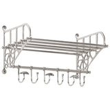Vidaxl bagagerek met kleerhangers wandmontage aluminium