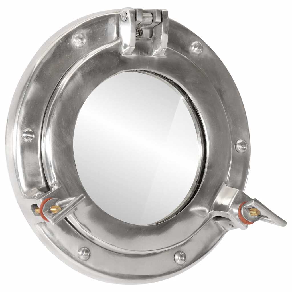 Vidaxl wandspiegel patrijspoort ø23 cm aluminium en glas