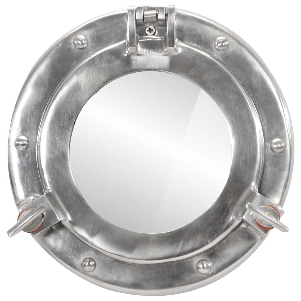 Vidaxl wandspiegel patrijspoort ø23 cm aluminium en glas