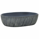 Vidaxl opzetwasbak ovaal 47x33x13 cm keramiek zwart en grijs