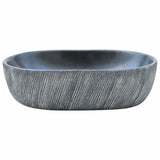 Vidaxl opzetwasbak ovaal 47x33x13 cm keramiek zwart en grijs