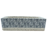 Vidaxl opzetwasbak rechthoekig 46x35,5x13 cm keramiek grijs en blauw