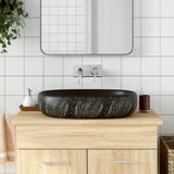 Vidaxl opzetwasbak ovaal 59x40x14 cm keramiek zwart