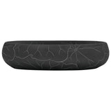 Vidaxl opzetwasbak ovaal 59x40x15 cm keramiek zwart