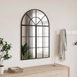 Vidaxl wandspiegel boog 60x90 cm ijzer zwart